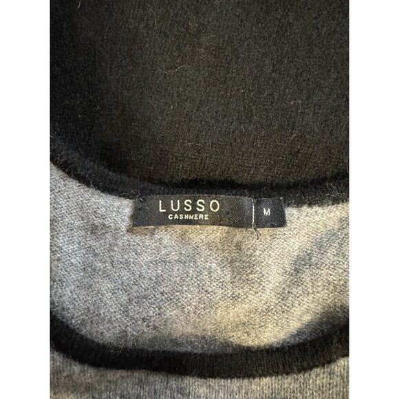 Lusso Knit Sweater Midi Dress M Medium Black Gray Cashmere Short Sleeve Washable - Picture 9 of 11